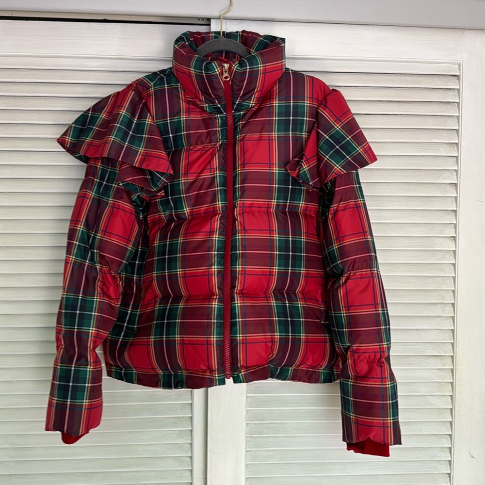 The Violet Ruffle Sleeve Puffer Jacket